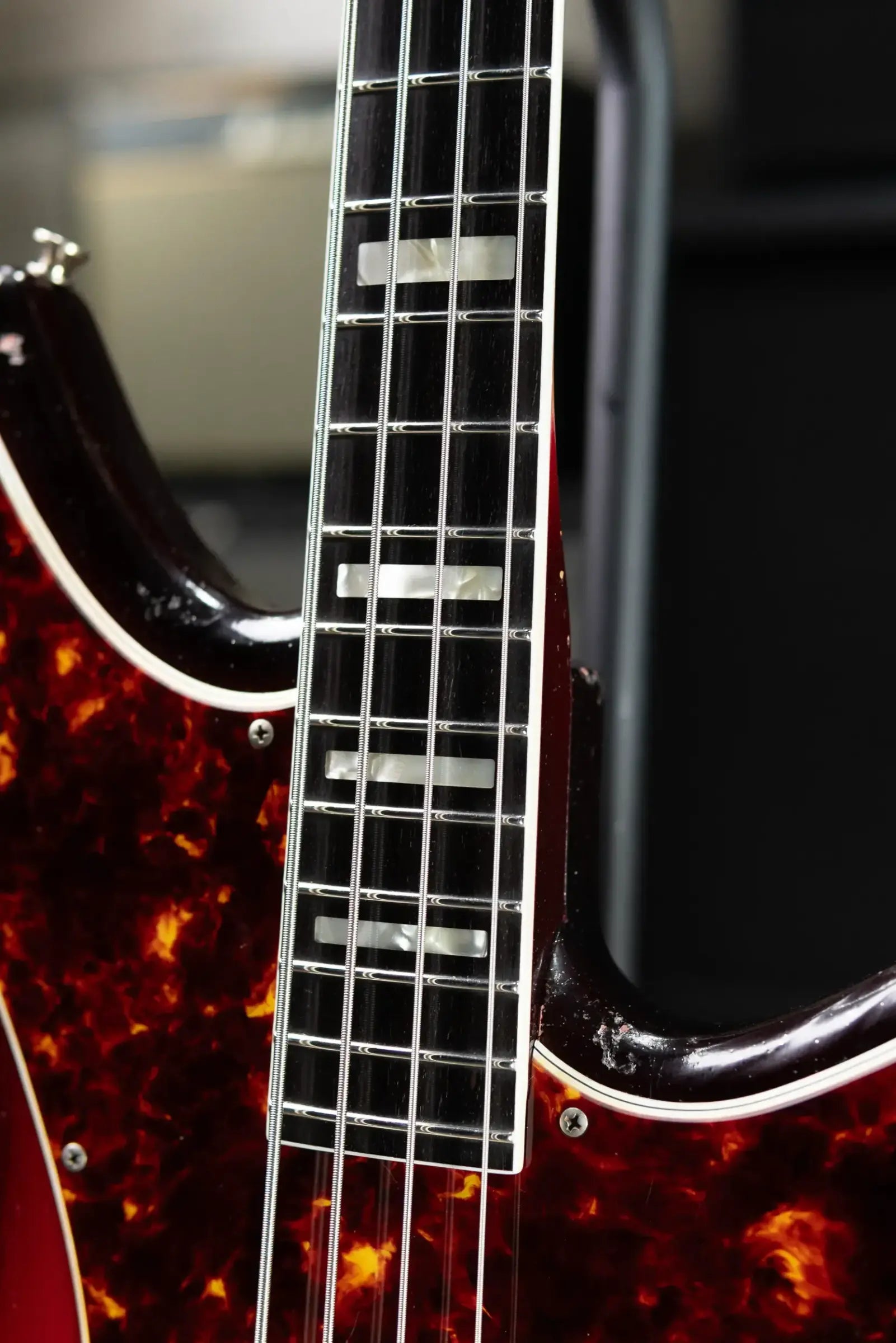 Novo Signature Series Ivorus Bass - Silvertone Burst over Bonfire with Gig Bag