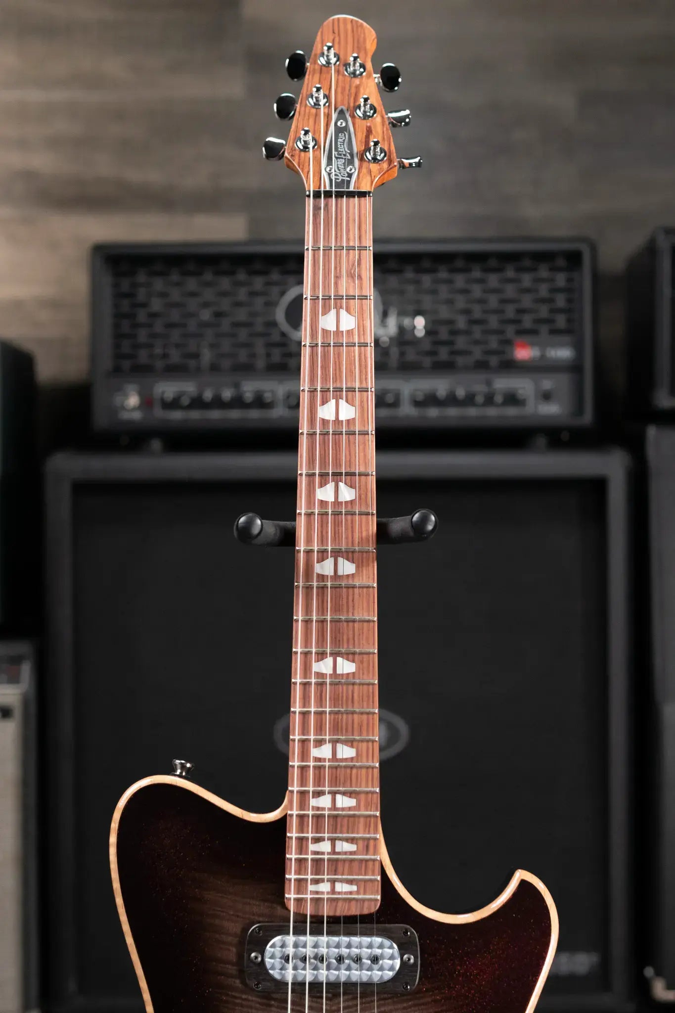 Powers Electric A-Type NAMM 2026 Hollow Body Electric Guitar - Chroma Silver Cranberry with Gig Bag