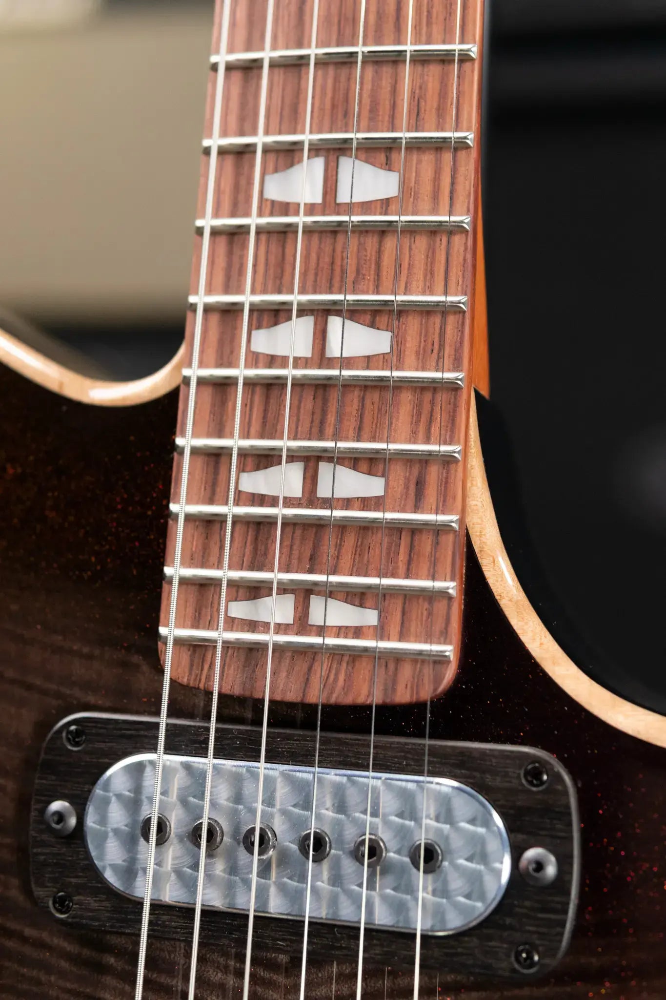 Powers Electric A-Type NAMM 2026 Hollow Body Electric Guitar - Chroma Silver Cranberry with Gig Bag