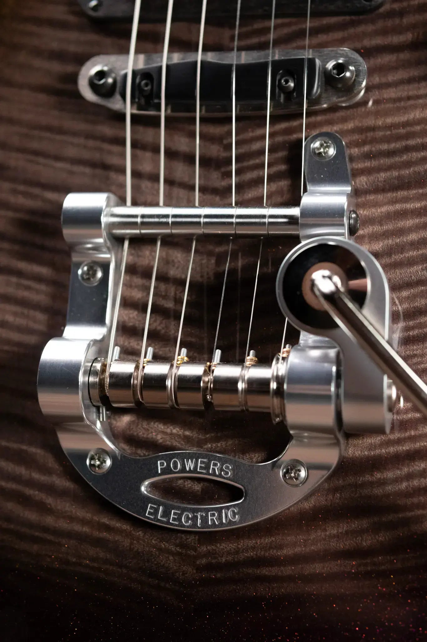 Powers Electric A-Type NAMM 2026 Hollow Body Electric Guitar - Chroma Silver Cranberry with Gig Bag