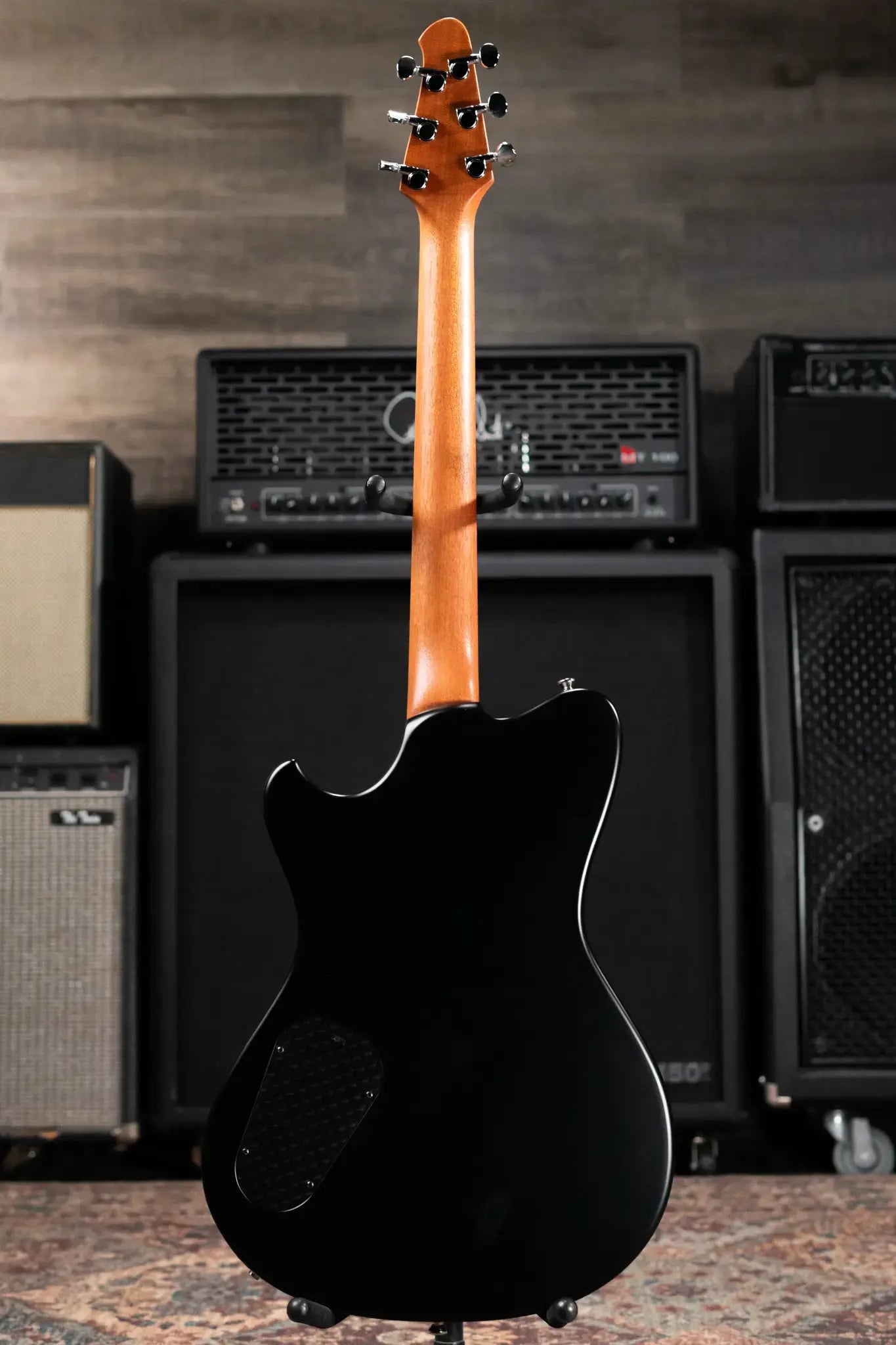 Powers Electric A-Type PF42 Hollow Body Electric Guitar - Blue Lagoon with Leather Gig Bag