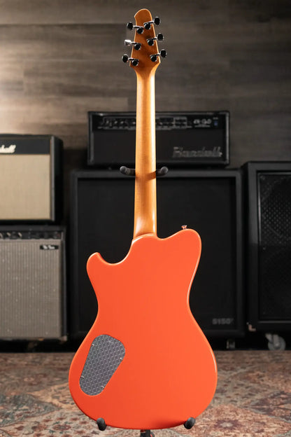 Powers Electric A-Type PF42 Hollow Body Guitar - Continental Orange with Gig Bag
