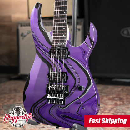 Schecter Custom Shop Sunset Extreme-6 FR Electric Guitar - Purple Swirl with Hardshell Case
