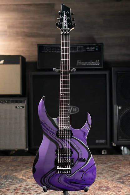 Schecter Custom Shop Sunset Extreme-6 FR Electric Guitar - Purple Swirl with Hardshell Case