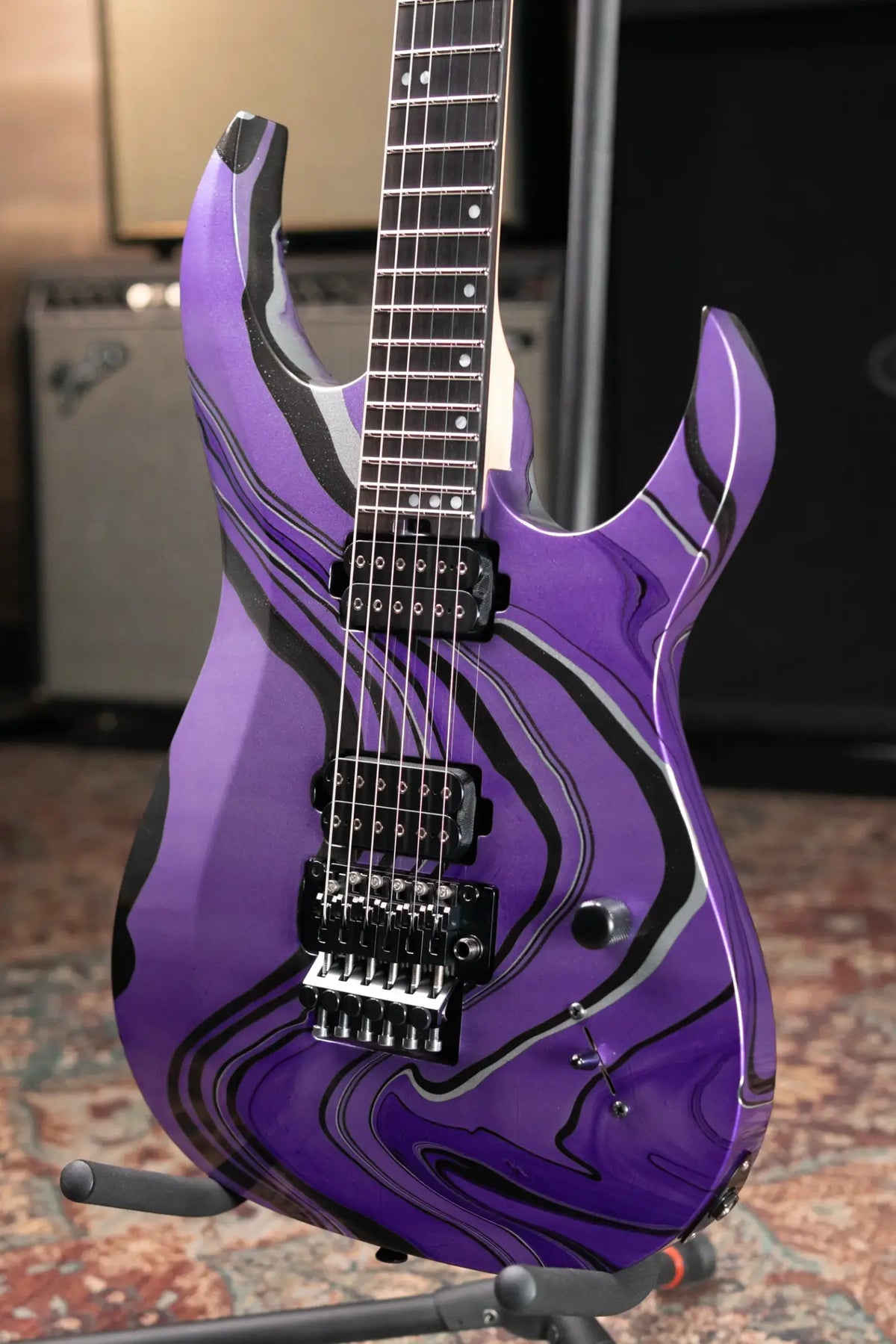 Schecter Custom Shop Sunset Extreme-6 FR Electric Guitar - Purple Swirl with Hardshell Case