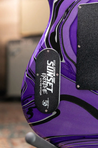 Schecter Custom Shop Sunset Extreme-6 FR Electric Guitar - Purple Swirl with Hardshell Case