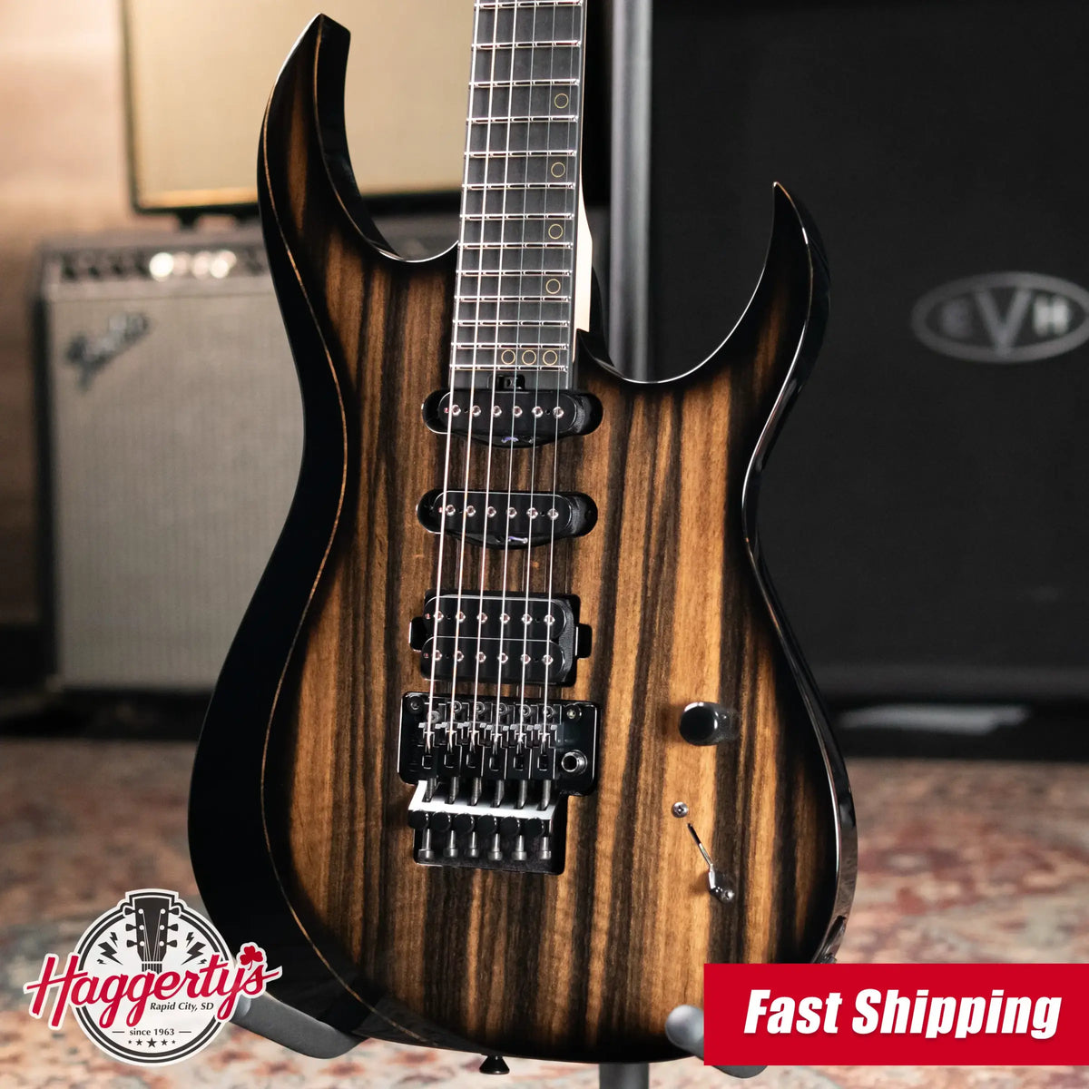 Schecter Custom Shop Sunset Extreme-6 FR HSS Electric Guitar - White Ebony Top with Hardshell Case