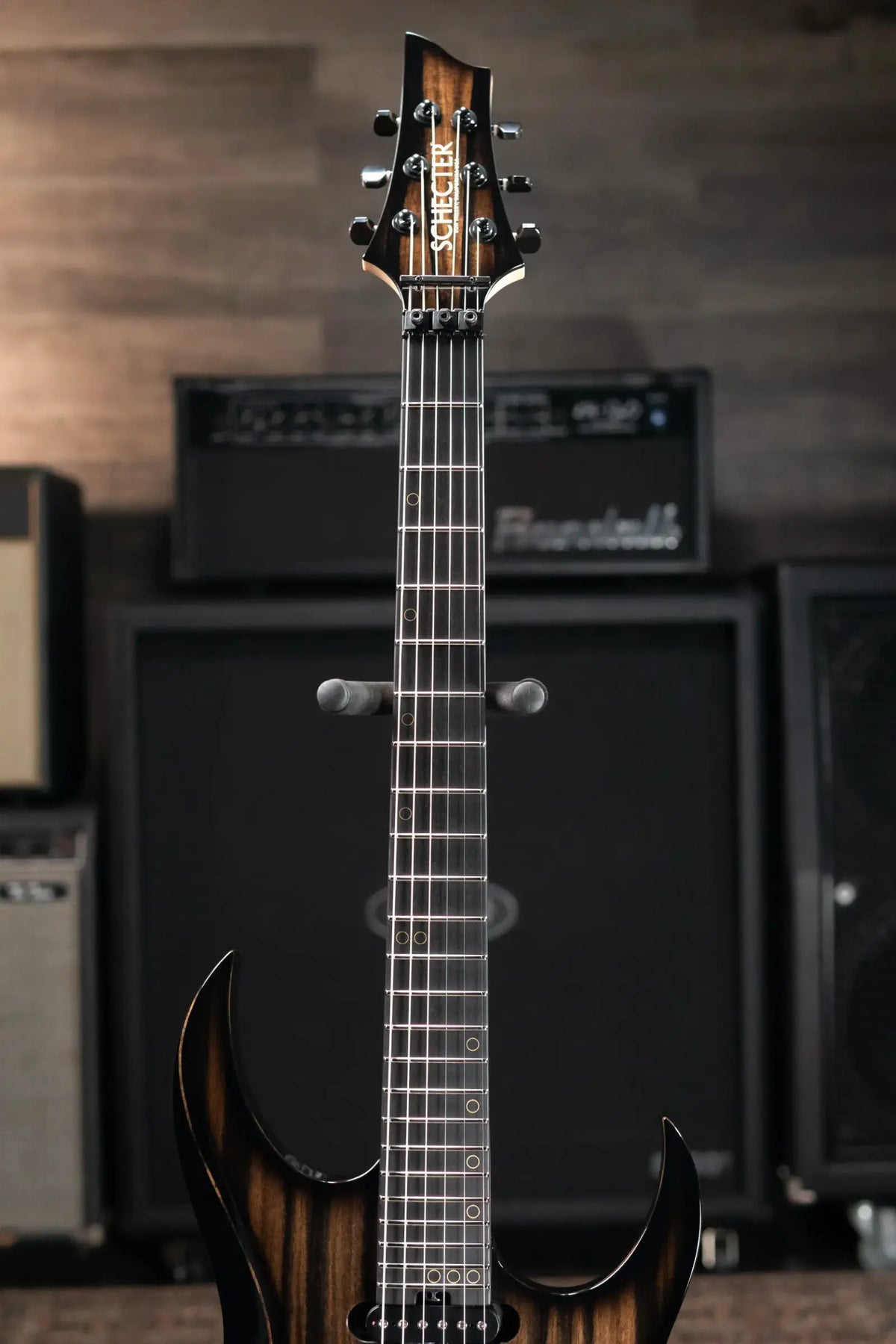 Schecter Custom Shop Sunset Extreme-6 FR HSS Electric Guitar - White Ebony Top with Hardshell Case