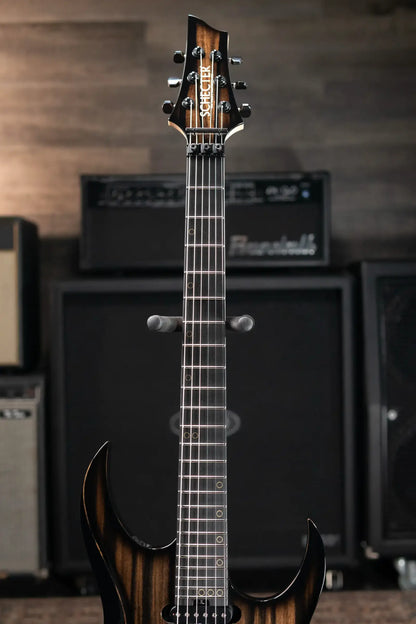 Schecter Custom Shop Sunset Extreme-6 FR HSS Electric Guitar - White Ebony Top with Hardshell Case