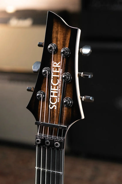 Schecter Custom Shop Sunset Extreme-6 FR HSS Electric Guitar - White Ebony Top with Hardshell Case