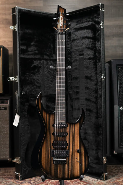 Schecter Custom Shop Sunset Extreme-6 FR HSS Electric Guitar - White Ebony Top with Hardshell Case