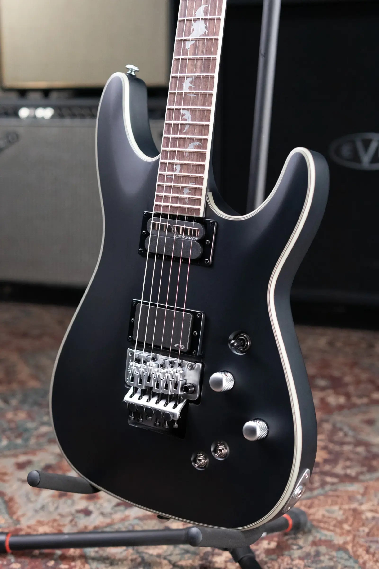 Schecter Damien Platinum-6 FR S Electric Guitar - Satin Black