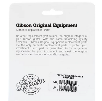 Gibson Top Hat Knobs Vintage Amber 4-Pack
