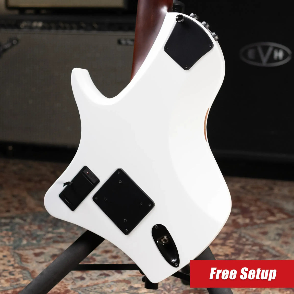 Cordoba Abasi Stage 7 Nylon 7-String Electric Guitar - White Burst with Gig Bag