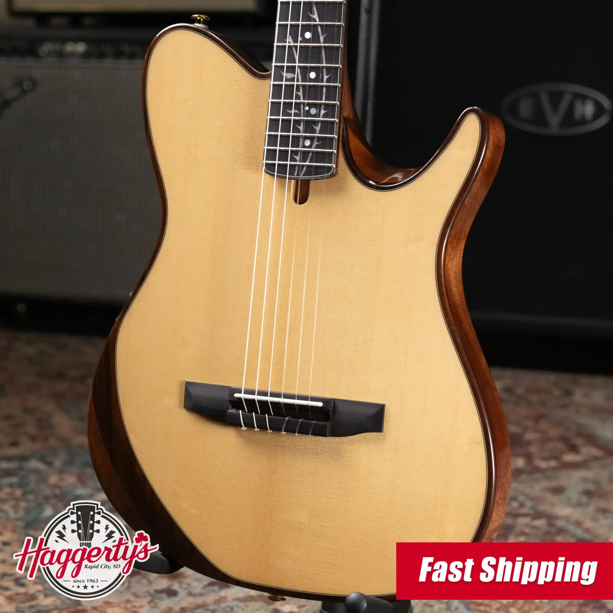 Ibanez TOD100N Tim Henson Signature Nylon Electric Guitar - Natural High Gloss with Gig Bag