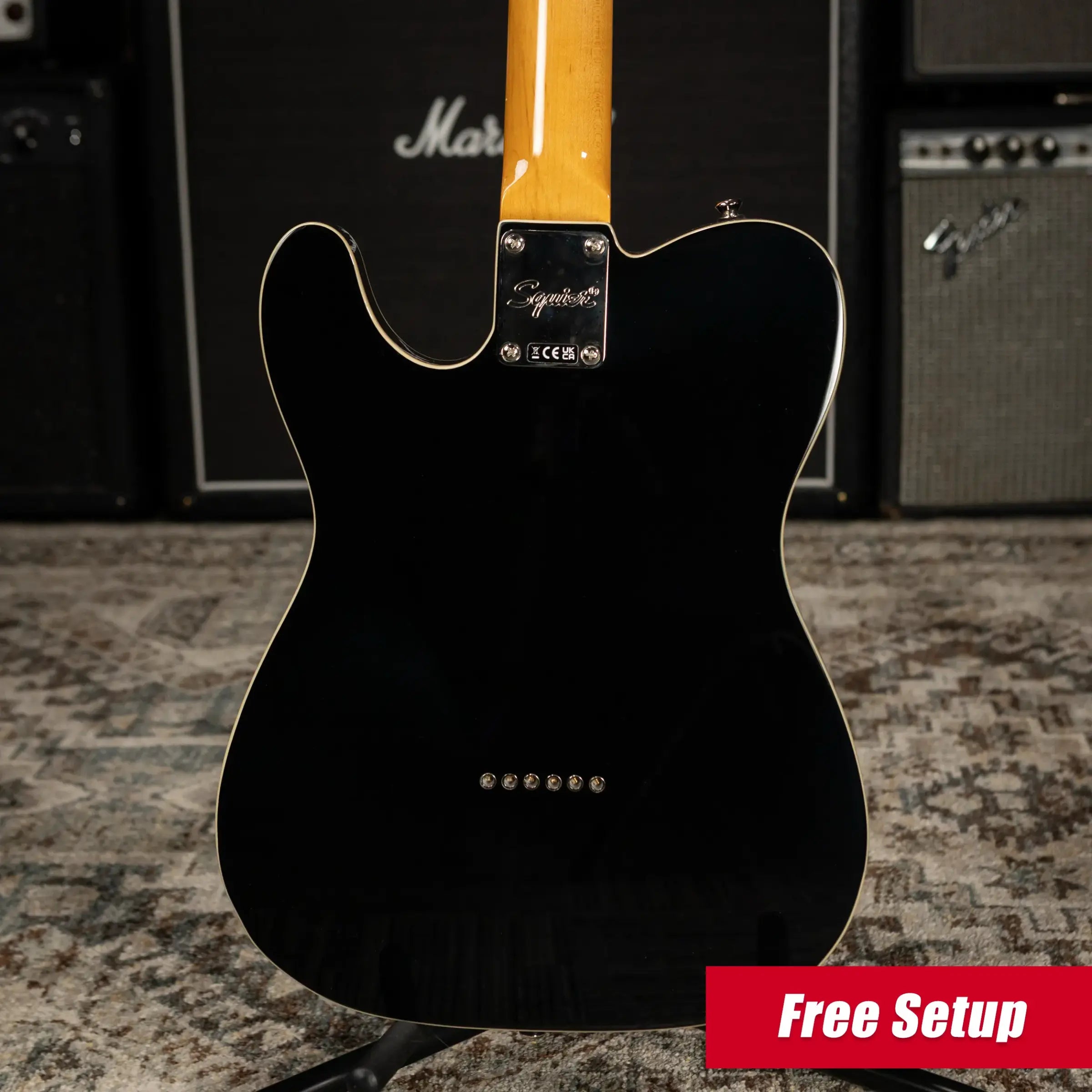 Squier Classic Vibe Baritone Custom Telecaster Electric Guitar - Black