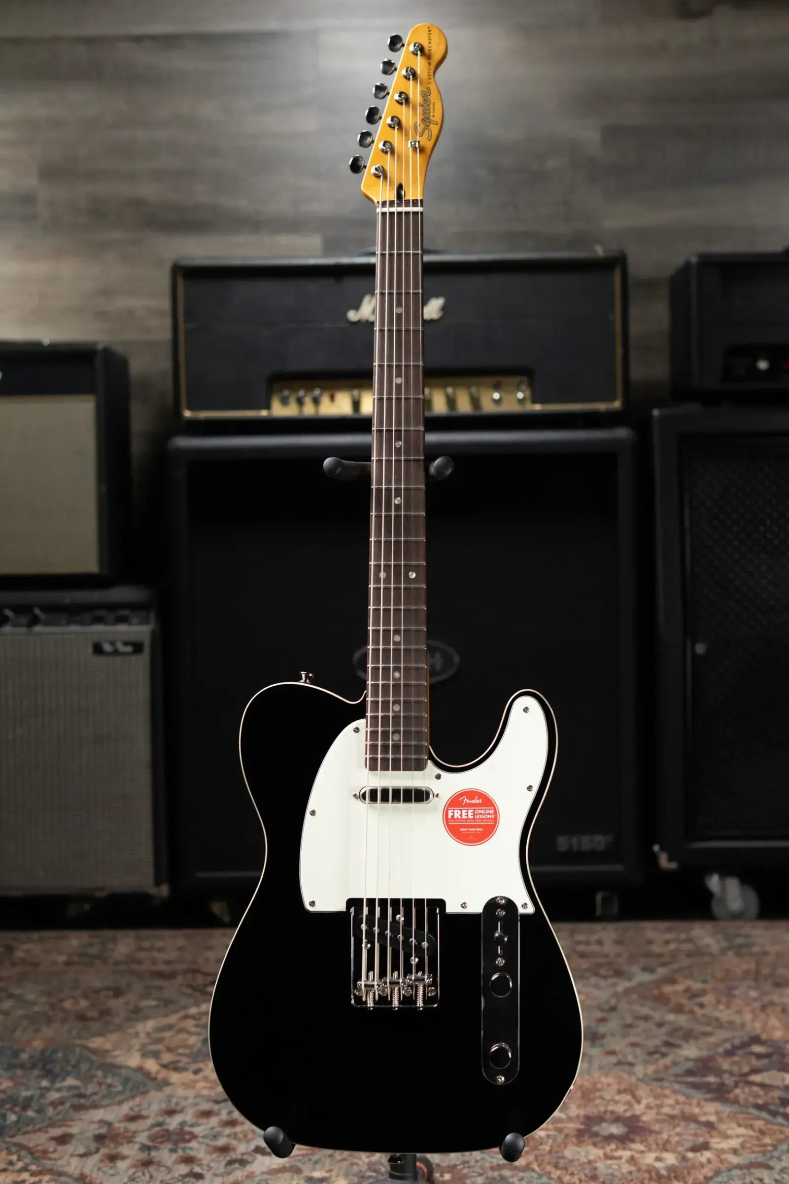 Squier Classic Vibe Baritone Custom Telecaster Electric Guitar - Black