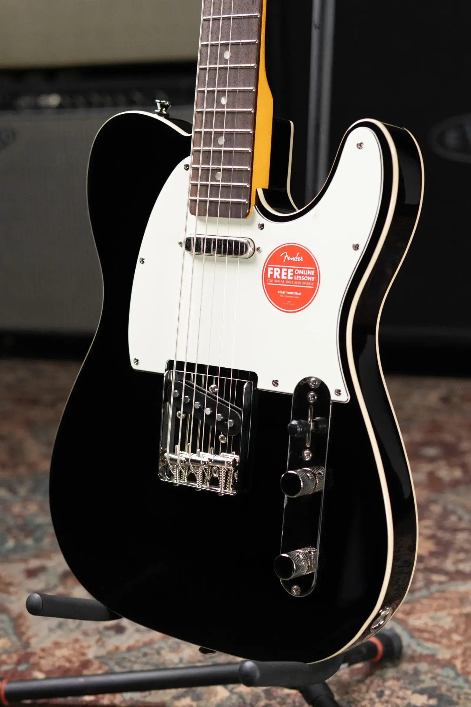 Squier Classic Vibe Baritone Custom Telecaster Electric Guitar - Black