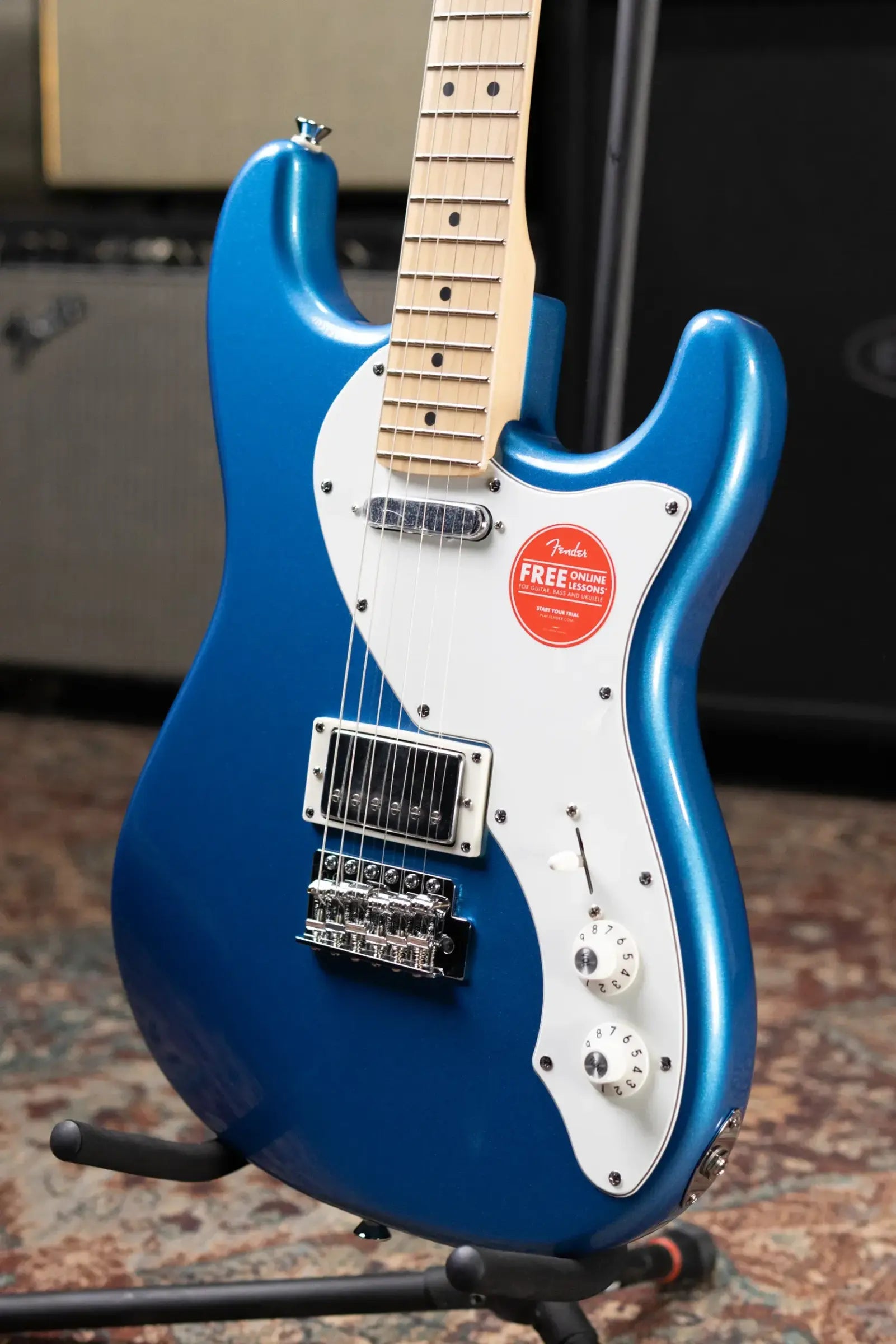 Squier Paranormal Stratocaster Deluxe Electric Guitar - Lake Placid Blue