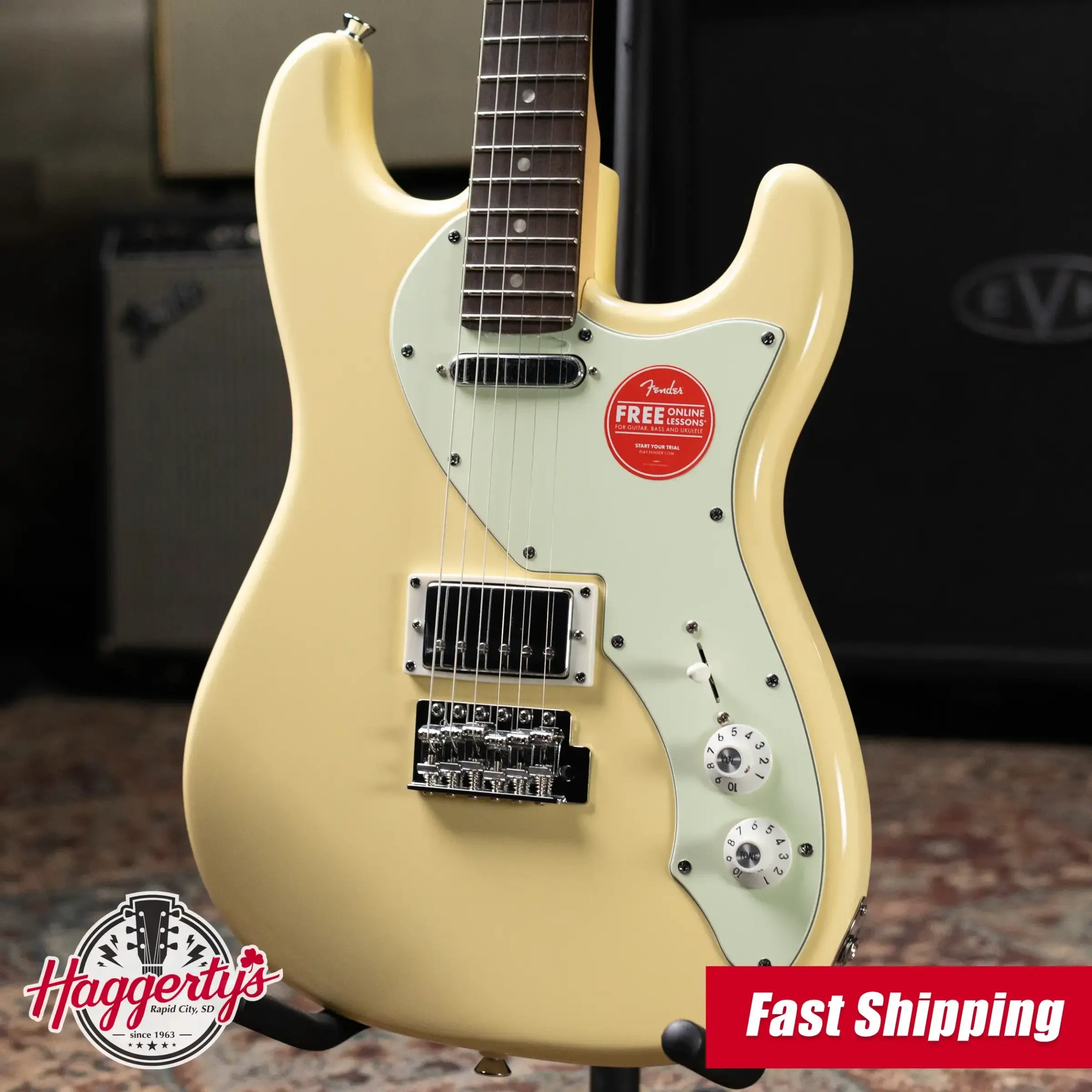 Squier Paranormal Stratocaster Deluxe Electric Guitar - Vintage White