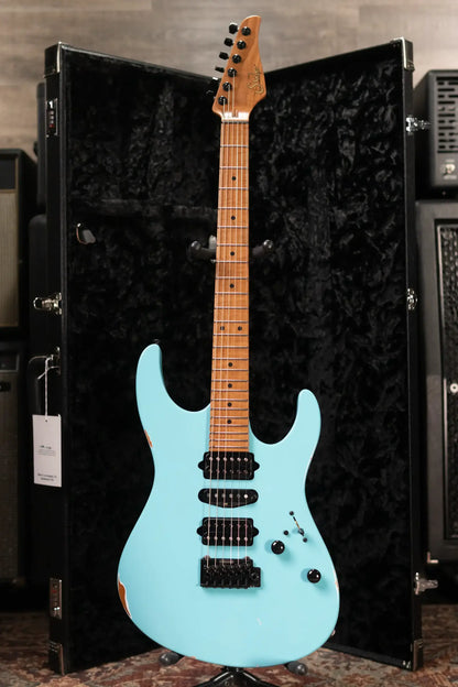 Suhr Custom Shop Modern Antique Electric Guitar - Daphne Blue with Hardshell Case