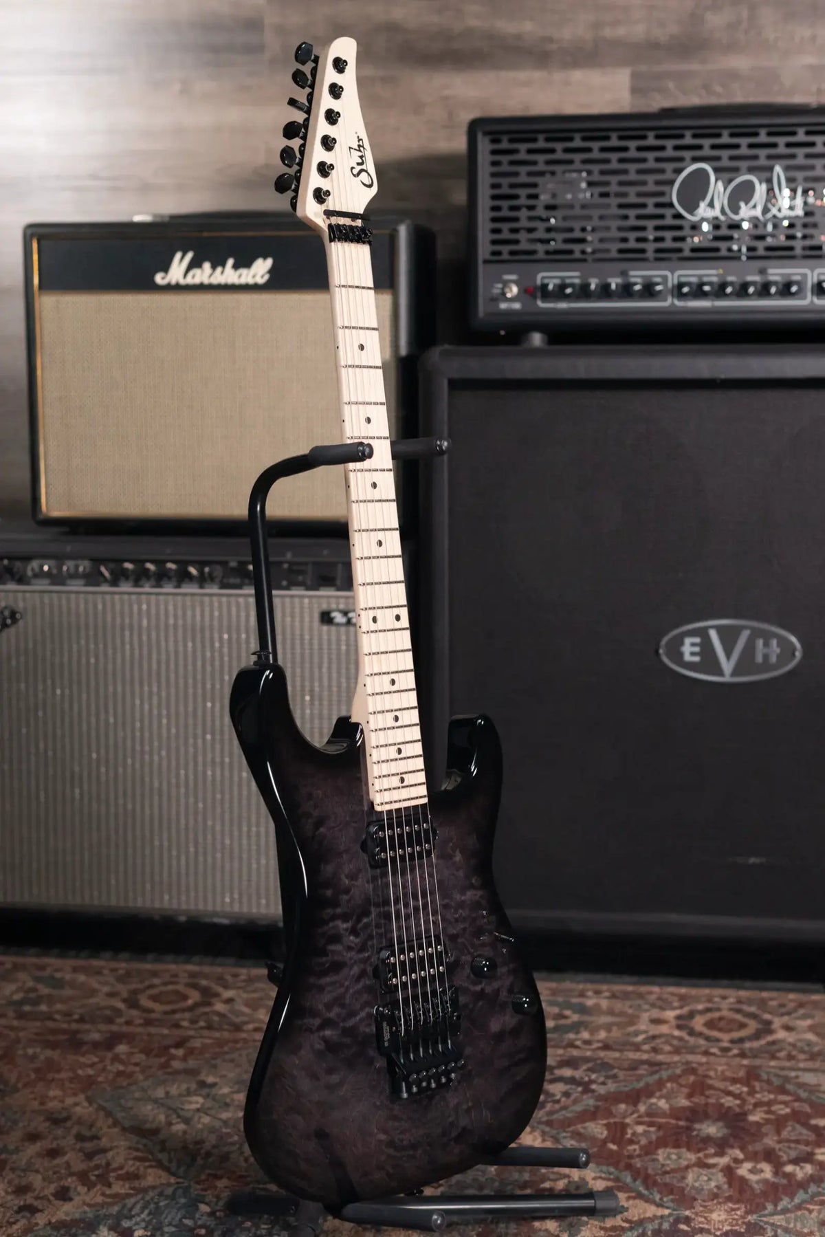Suhr Standard Thin Burst Limited Edition Electric Guitar - Trans Black with Gig Bag - Demo