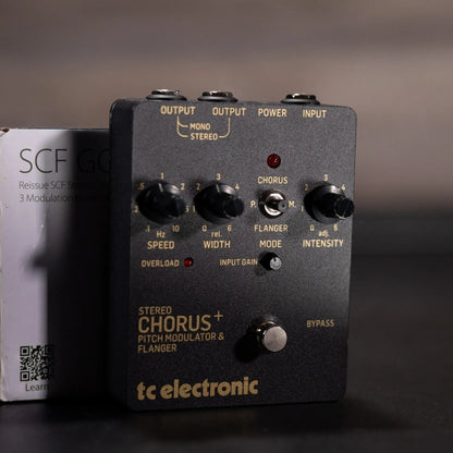 TC Electronic SCF Gold Reissue SCF Stero Chorus Flanger Pedal with 3 Modulation Modes, Analog BBD Circuit and Preamp - Used