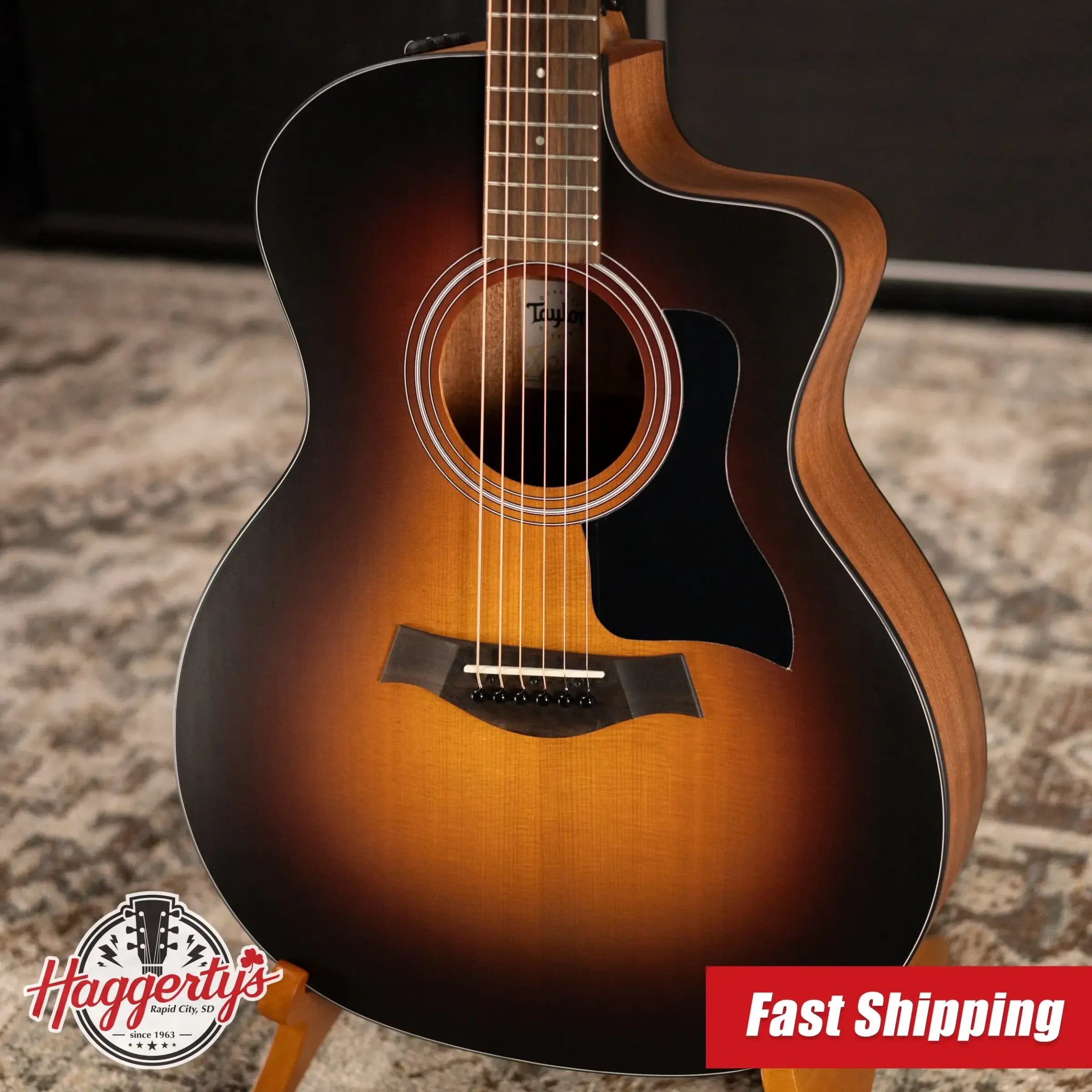 Taylor 114ce Special Edition Grand Auditorium Acoustic/Electric Guitar - Dark Tobacco Shaded Edgeburst with Gig Bag