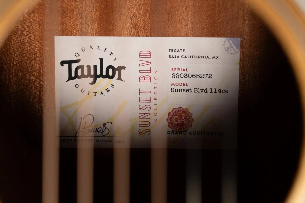 Taylor 114ce Sunset Blvd Grand Auditorium Acoustic/Electric Guitar - Shaded Edgeburst with Gig Bag