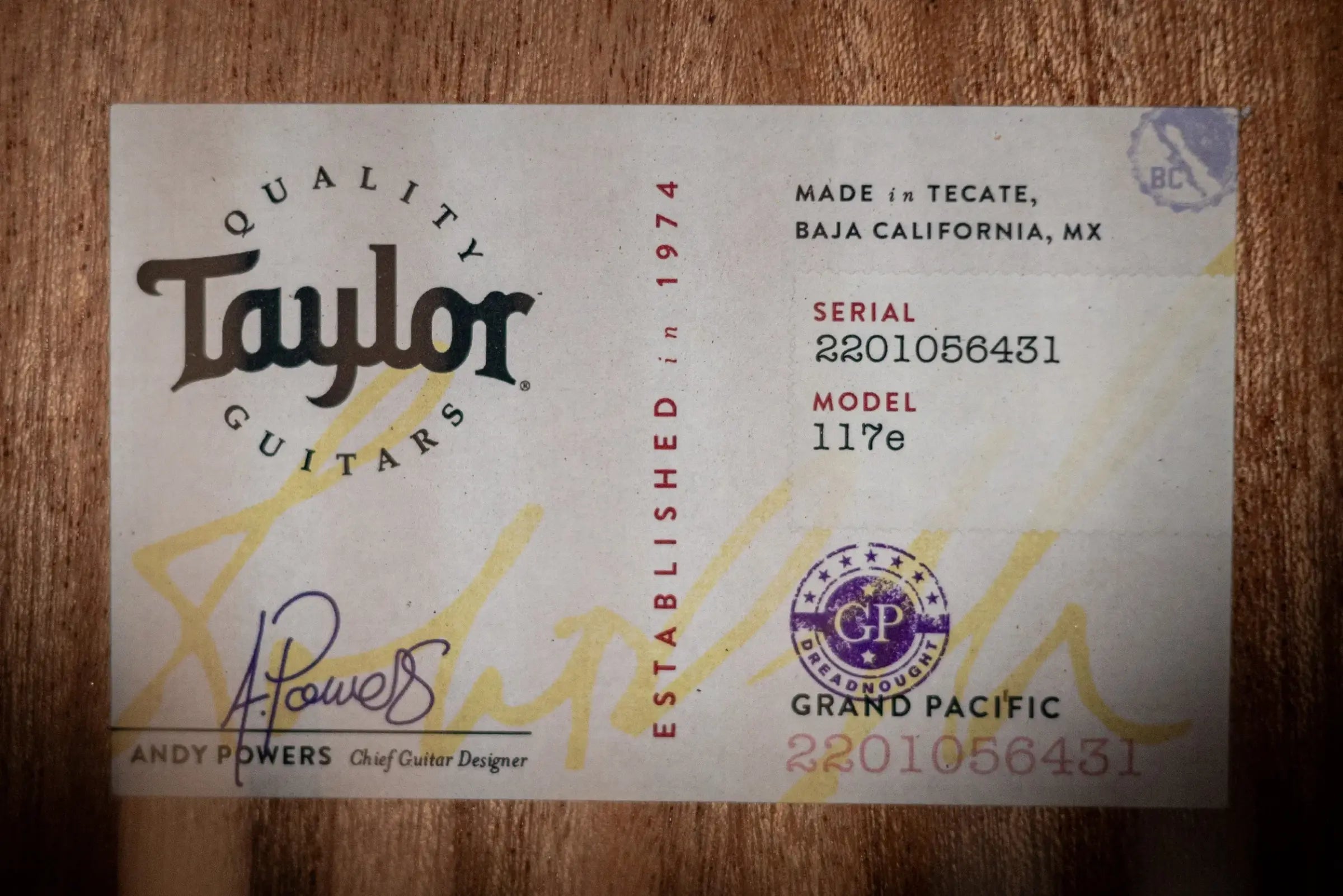 Taylor 117e Grand Pacific Acoustic/Electric Guitar with Gig Bag