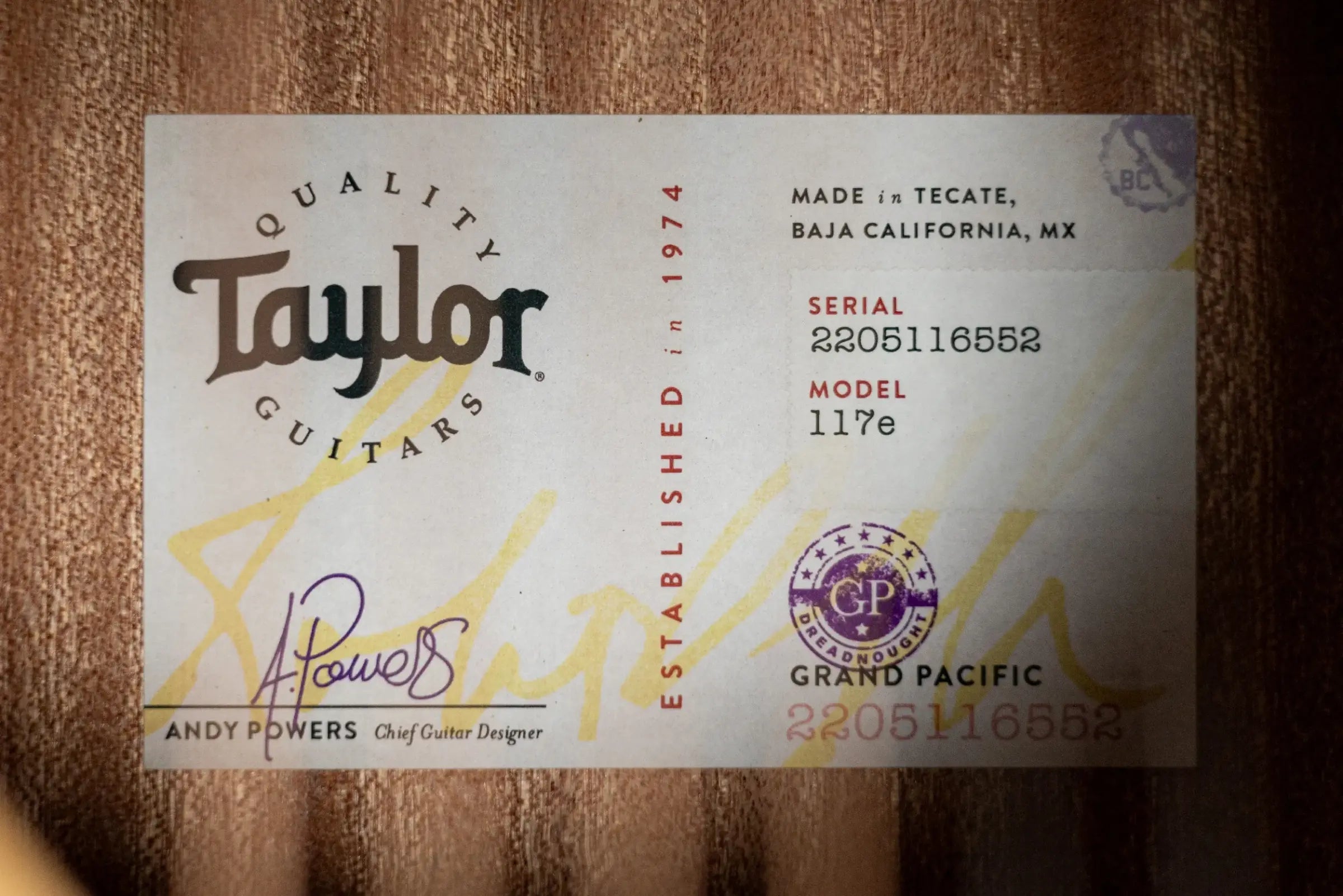 Taylor 117e Grand Pacific Acoustic/Electric Guitar with Gig Bag