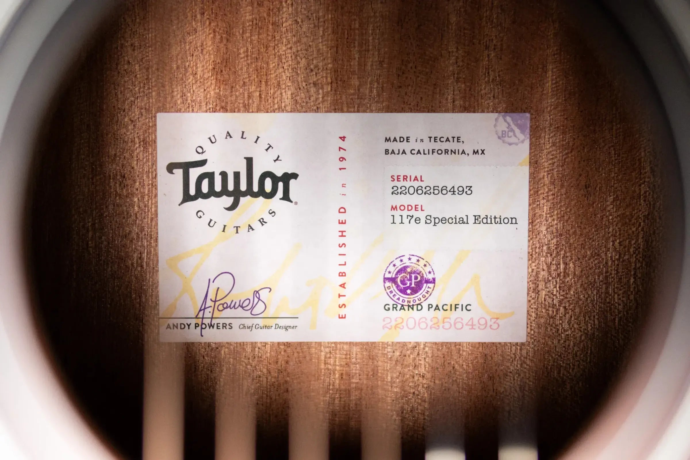 Taylor 117e Special Edition Grand Pacific Acoustic/Electric Guitar with Gig Bag