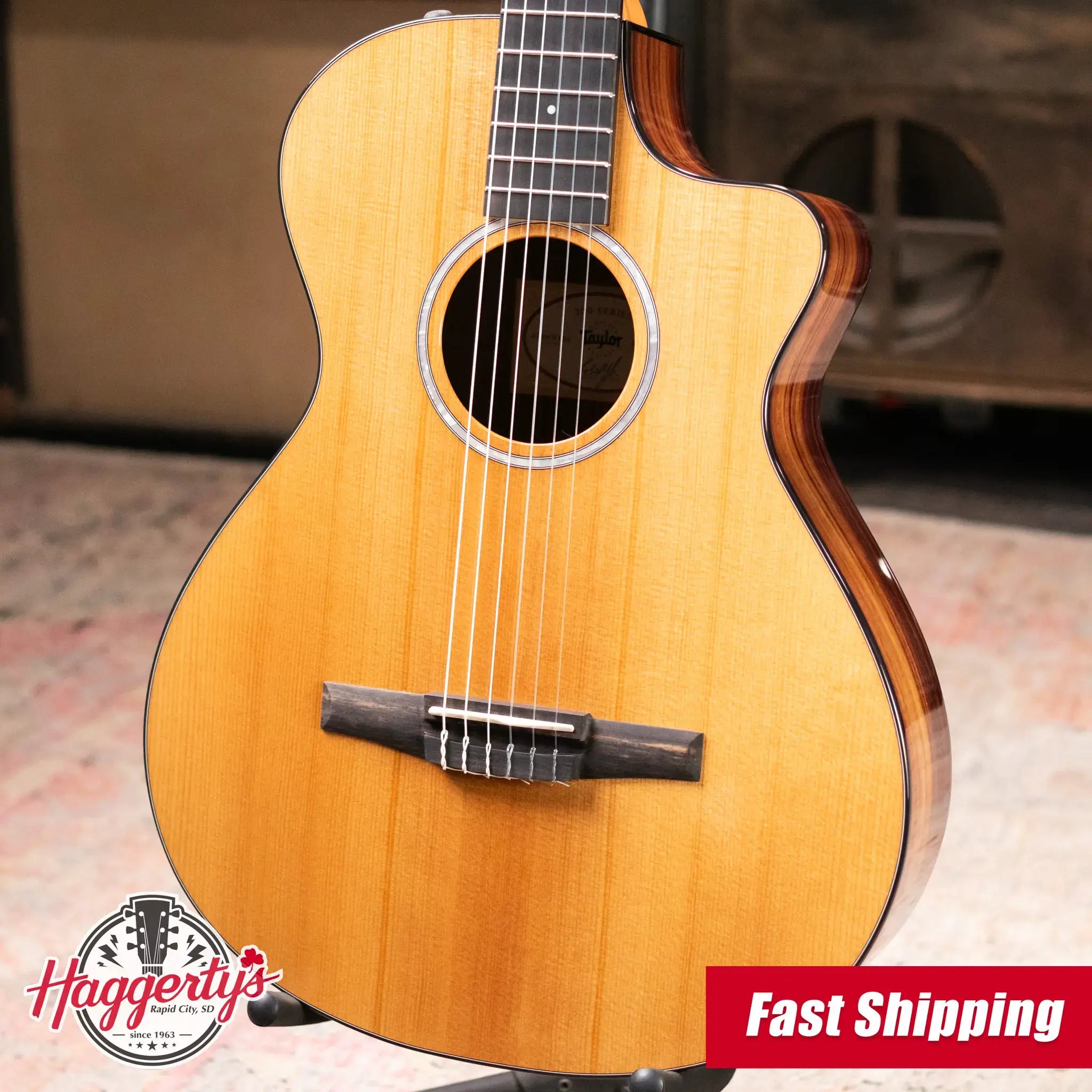 Taylor 212ce-N Plus Nylon Grand Concert Acoustic/Electric Guitar with Aerocase