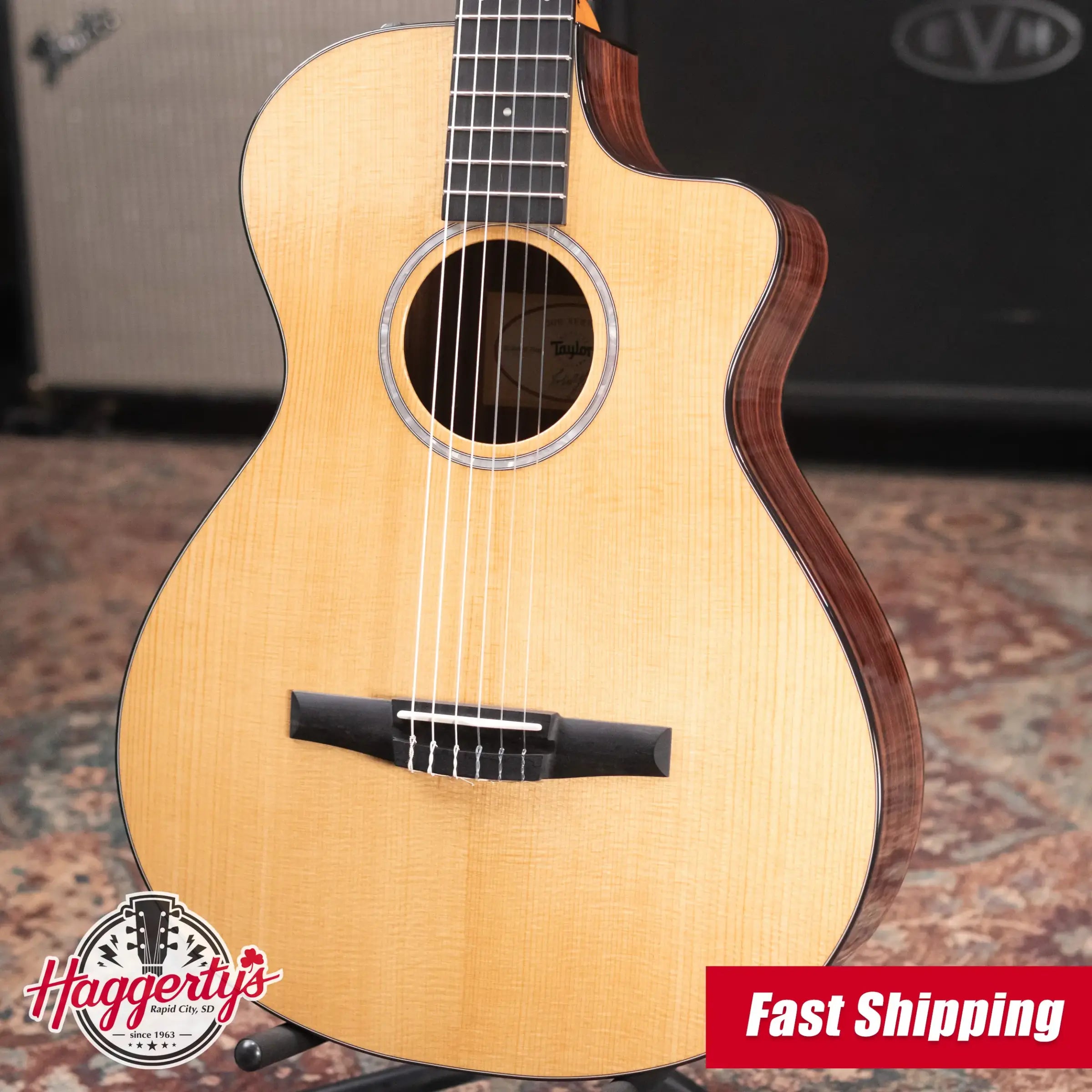 Taylor 212ce-N Plus Nylon Grand Concert Acoustic/Electric Guitar with Aerocase