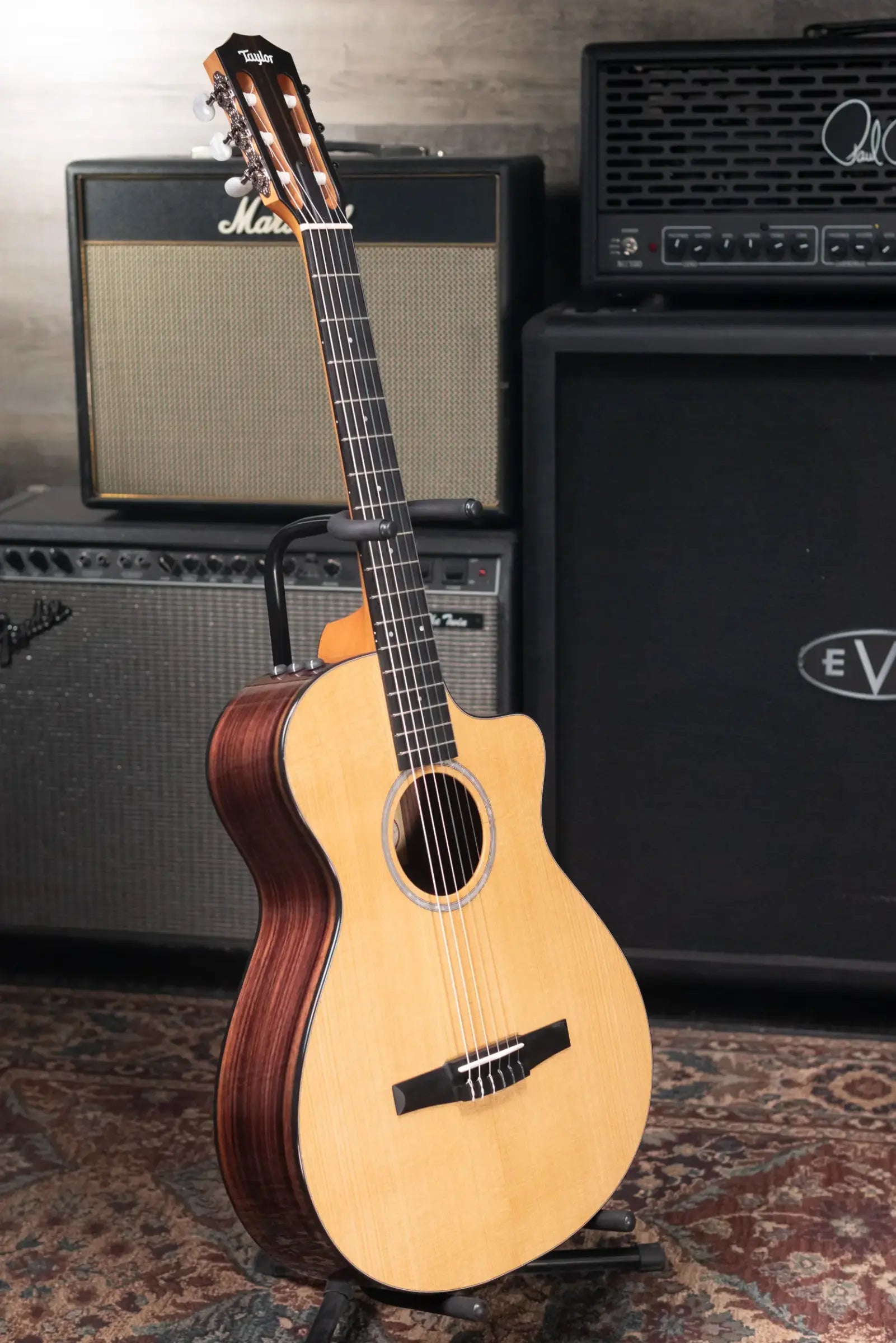 Taylor 212ce-N Plus Nylon Grand Concert Acoustic/Electric Guitar with Aerocase