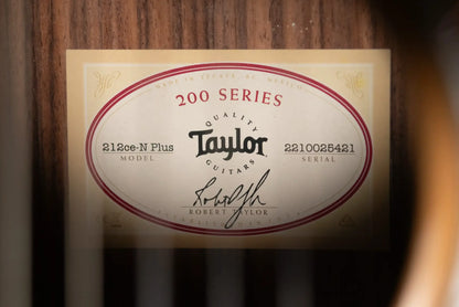 Taylor 212ce-N Plus Nylon Grand Concert Acoustic/Electric Guitar with Aerocase