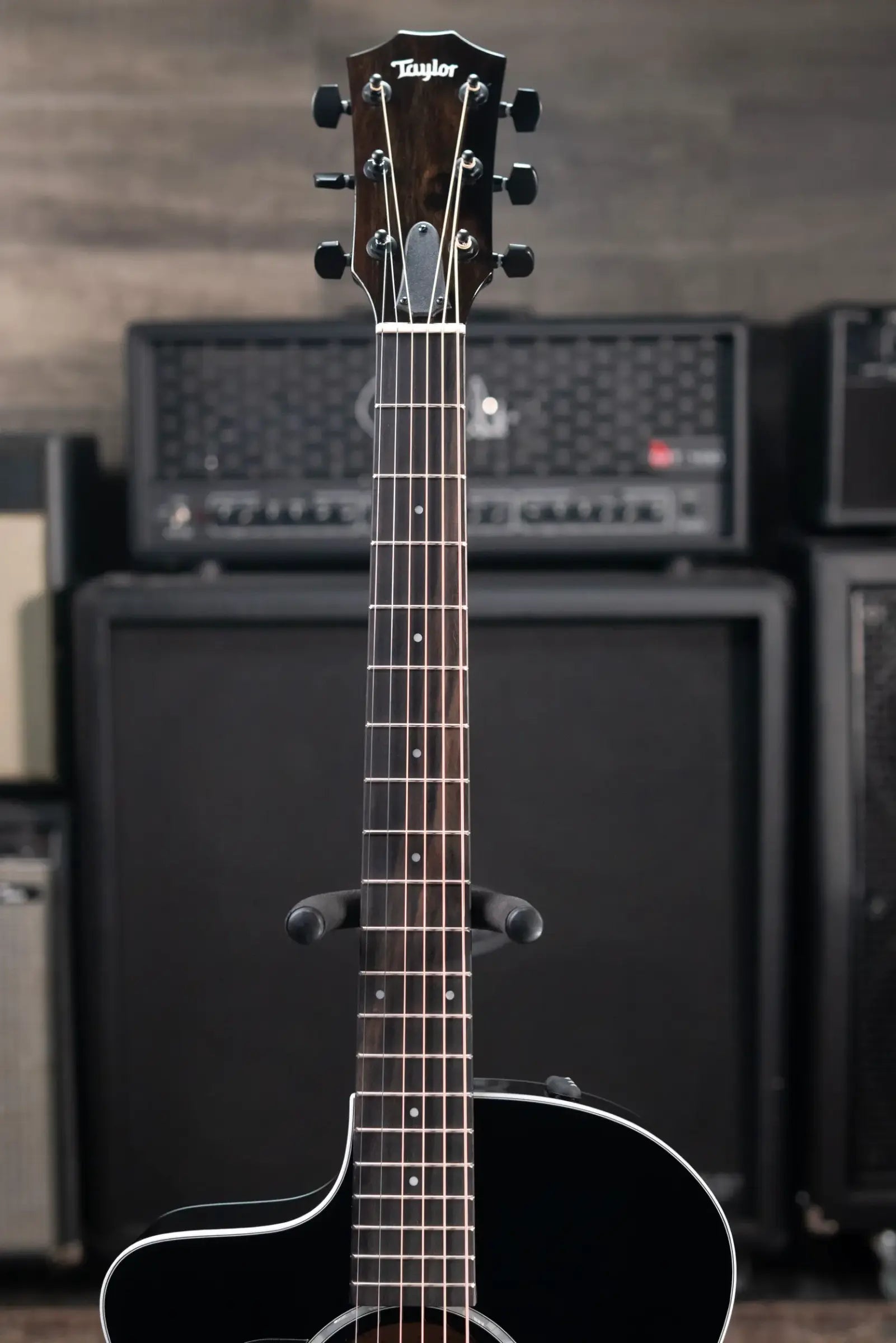 Taylor 214ce-BLK Plus Left-Handed Grand Auditorium Acoustic/Electric Guitar - Black with Aerocase