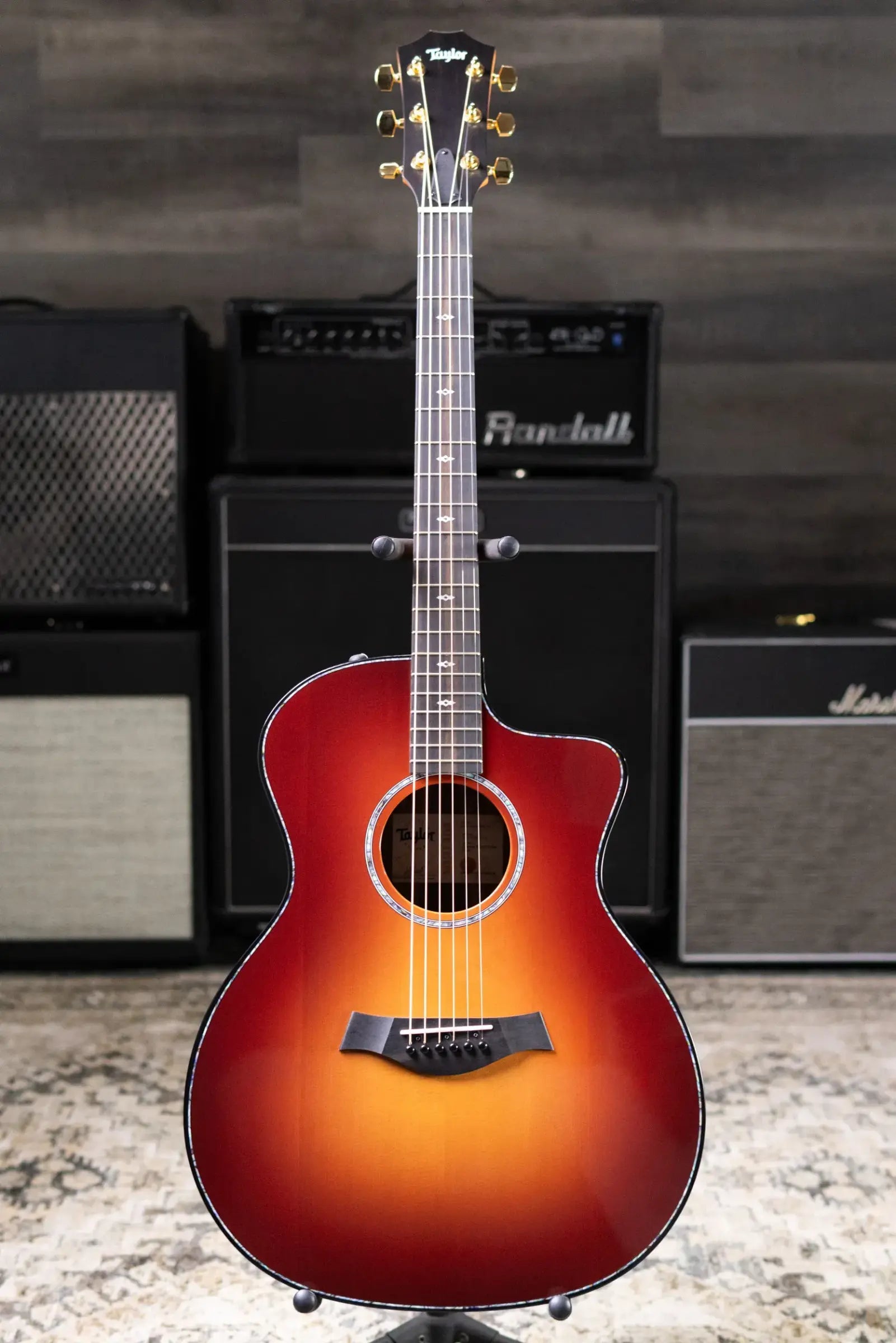 Taylor 214ce DLX Sunset Blvd Grand Auditorium Acoustic/Electric Guitar - Sepia Burst with Hardshell Case - Prototype