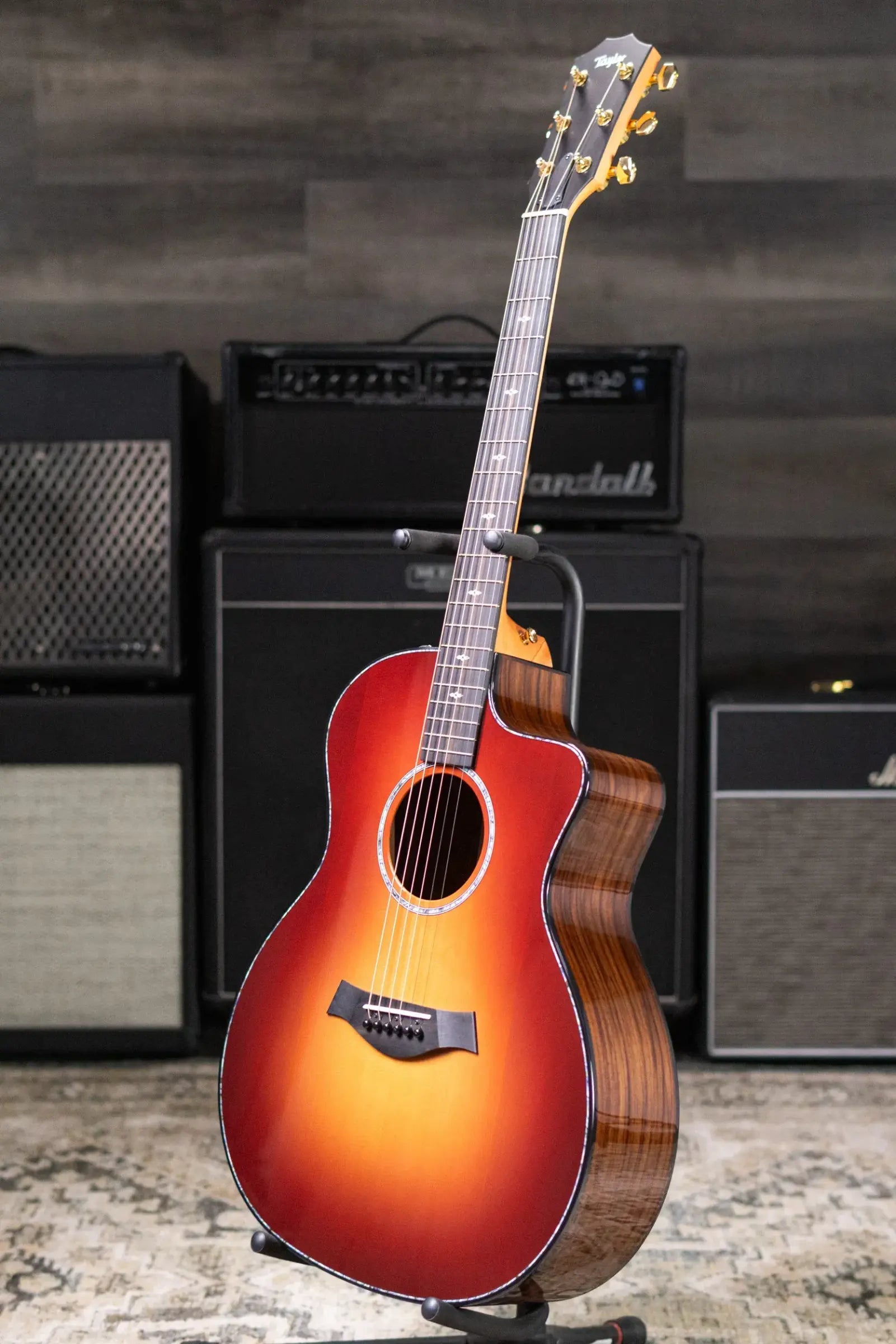 Taylor 214ce DLX Sunset Blvd Grand Auditorium Acoustic/Electric Guitar - Sepia Burst with Hardshell Case - Prototype
