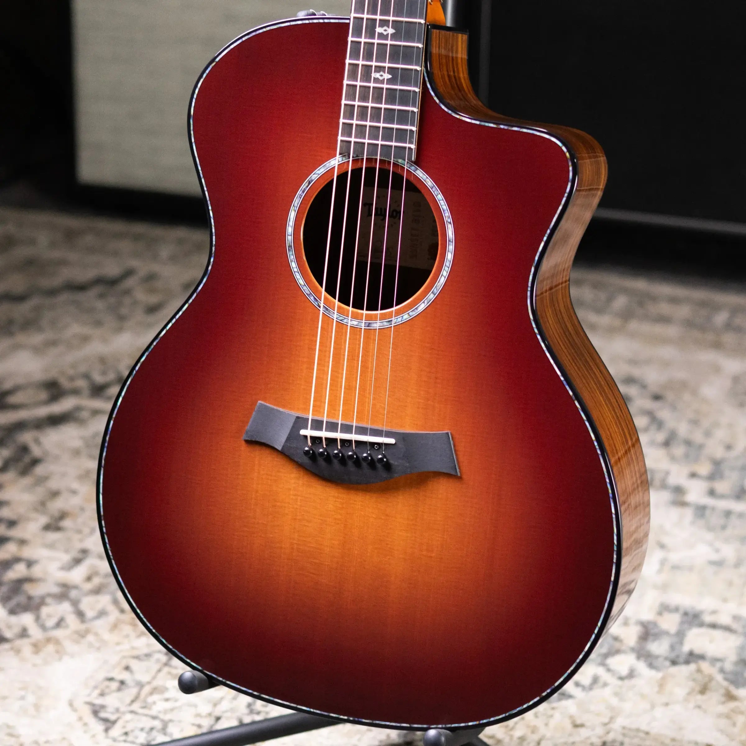 Taylor 214ce DLX Sunset Blvd Grand Auditorium Acoustic/Electric Guitar - Sepia Burst with Hardshell Case - Prototype