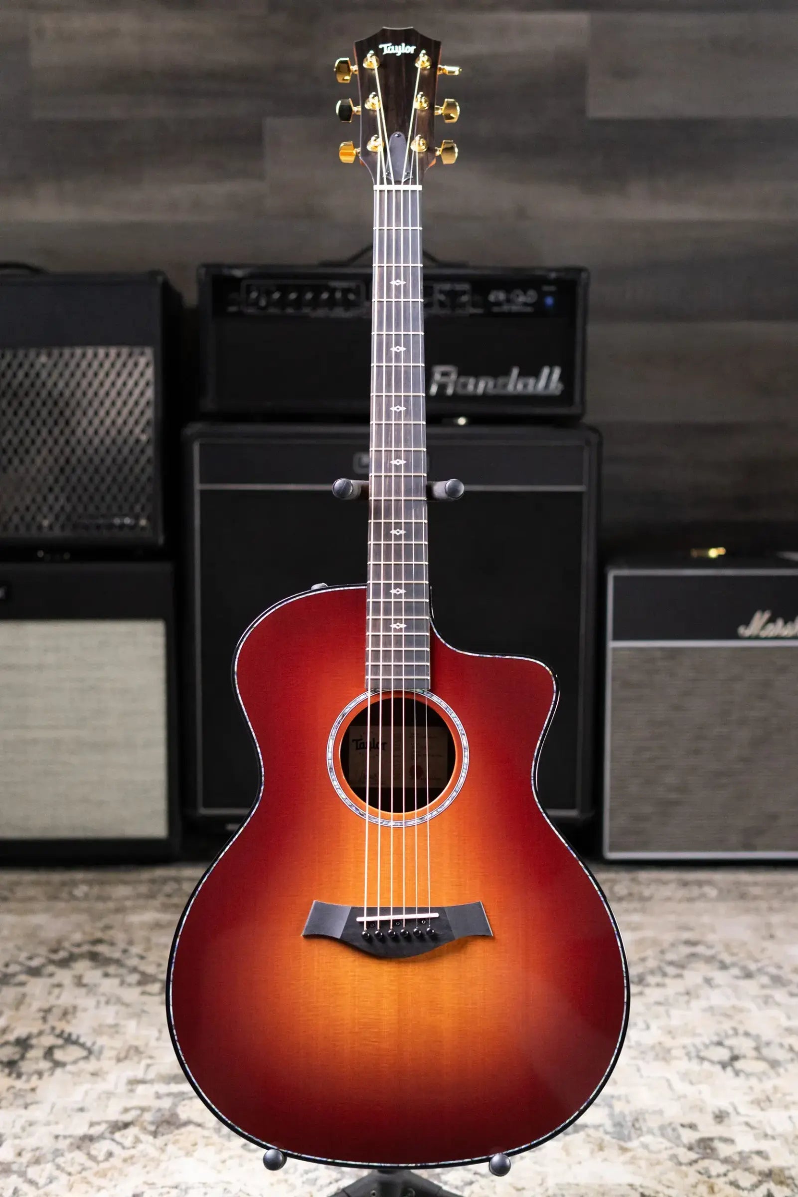 Taylor 214ce DLX Sunset Blvd Grand Auditorium Acoustic/Electric Guitar - Sepia Burst with Hardshell Case - Prototype