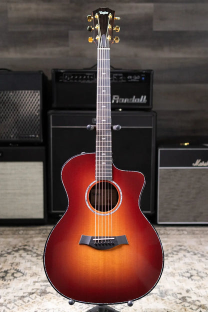 Taylor 214ce DLX Sunset Blvd Grand Auditorium Acoustic/Electric Guitar - Sepia Burst with Hardshell Case - Prototype