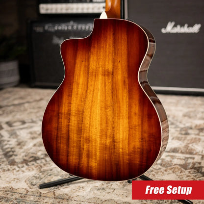 Taylor 214ce-K DLX Special Edition Grand Auditorium Acoustic/Electric Guitar - Honeyburst with Hardshell Case - Demo