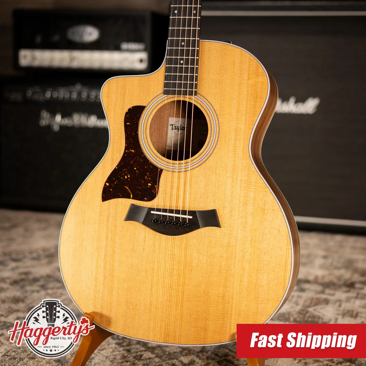 Taylor 214ce-K Left-Handed Grand Auditorium Acoustic/Electric Guitar - Natural with Gig Bag - Demo