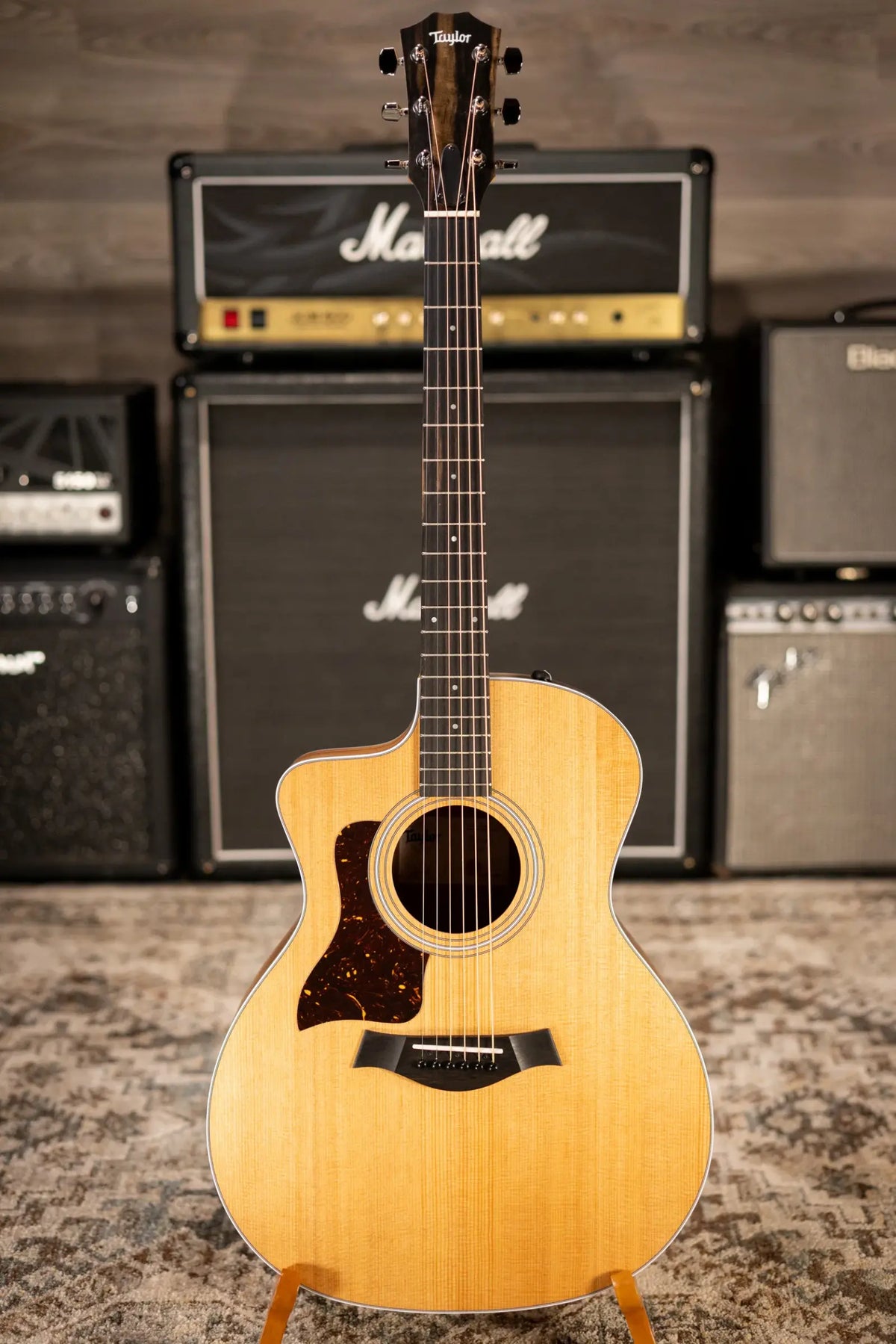 Taylor 214ce-K Left-Handed Grand Auditorium Acoustic/Electric Guitar - Natural with Gig Bag - Demo