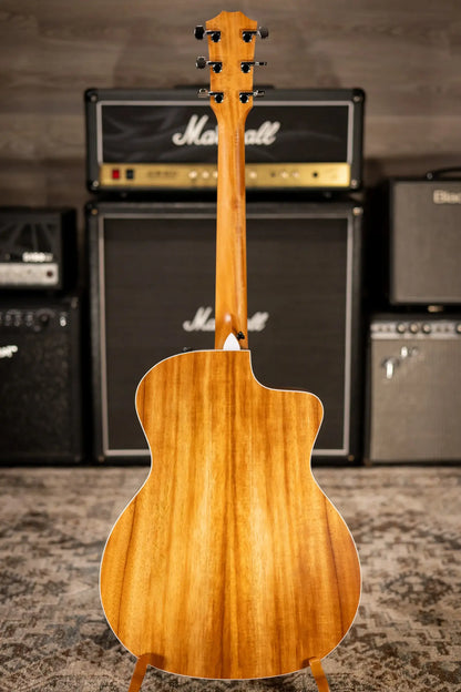 Taylor 214ce-K Left-Handed Grand Auditorium Acoustic/Electric Guitar - Natural with Gig Bag - Demo