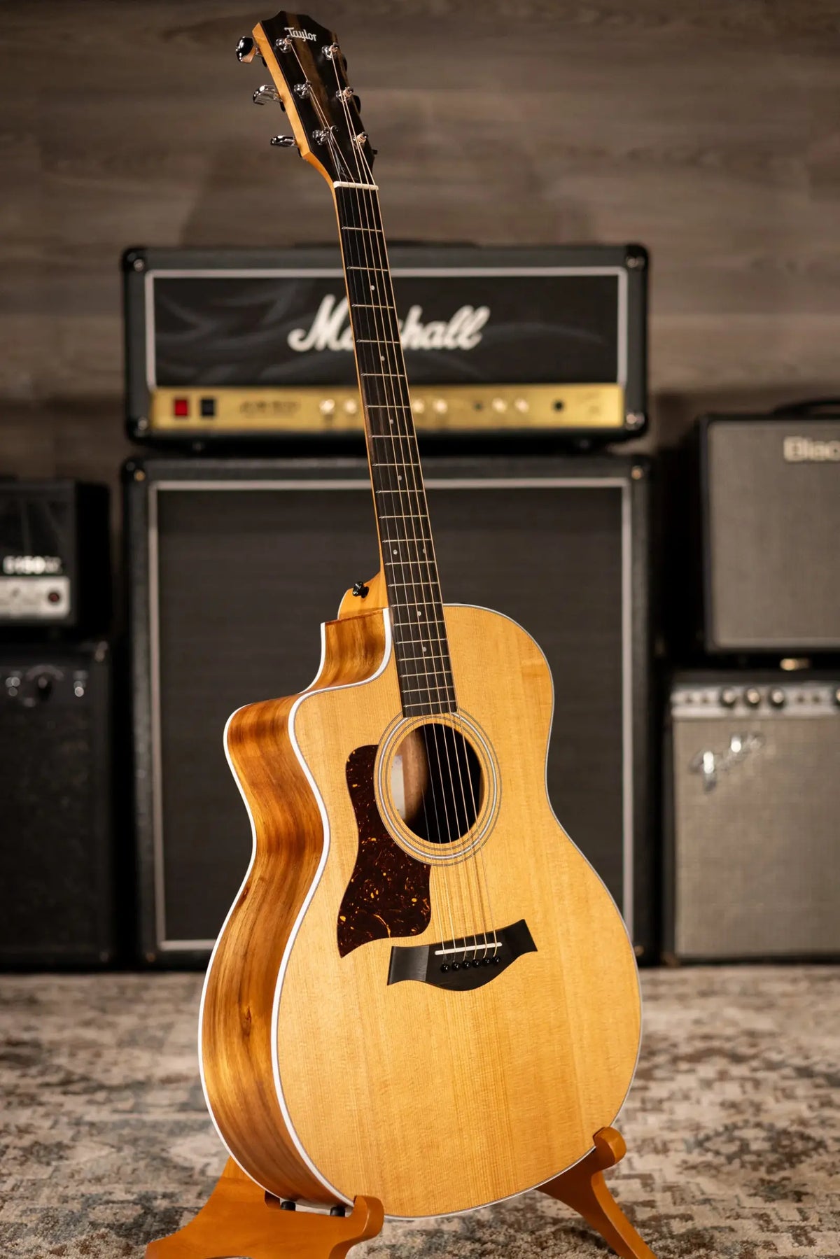 Taylor 214ce-K Left-Handed Grand Auditorium Acoustic/Electric Guitar - Natural with Gig Bag - Demo
