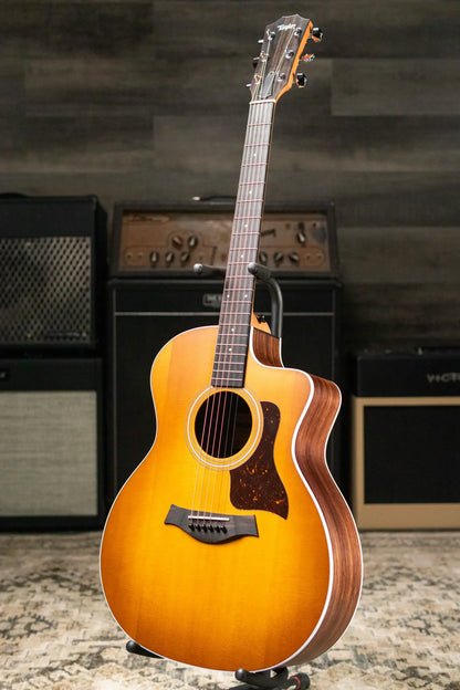 Taylor 214ce Special Edition Grand Auditorium Acoustic/Electric Guitar - Honeyburst with Gig Bag