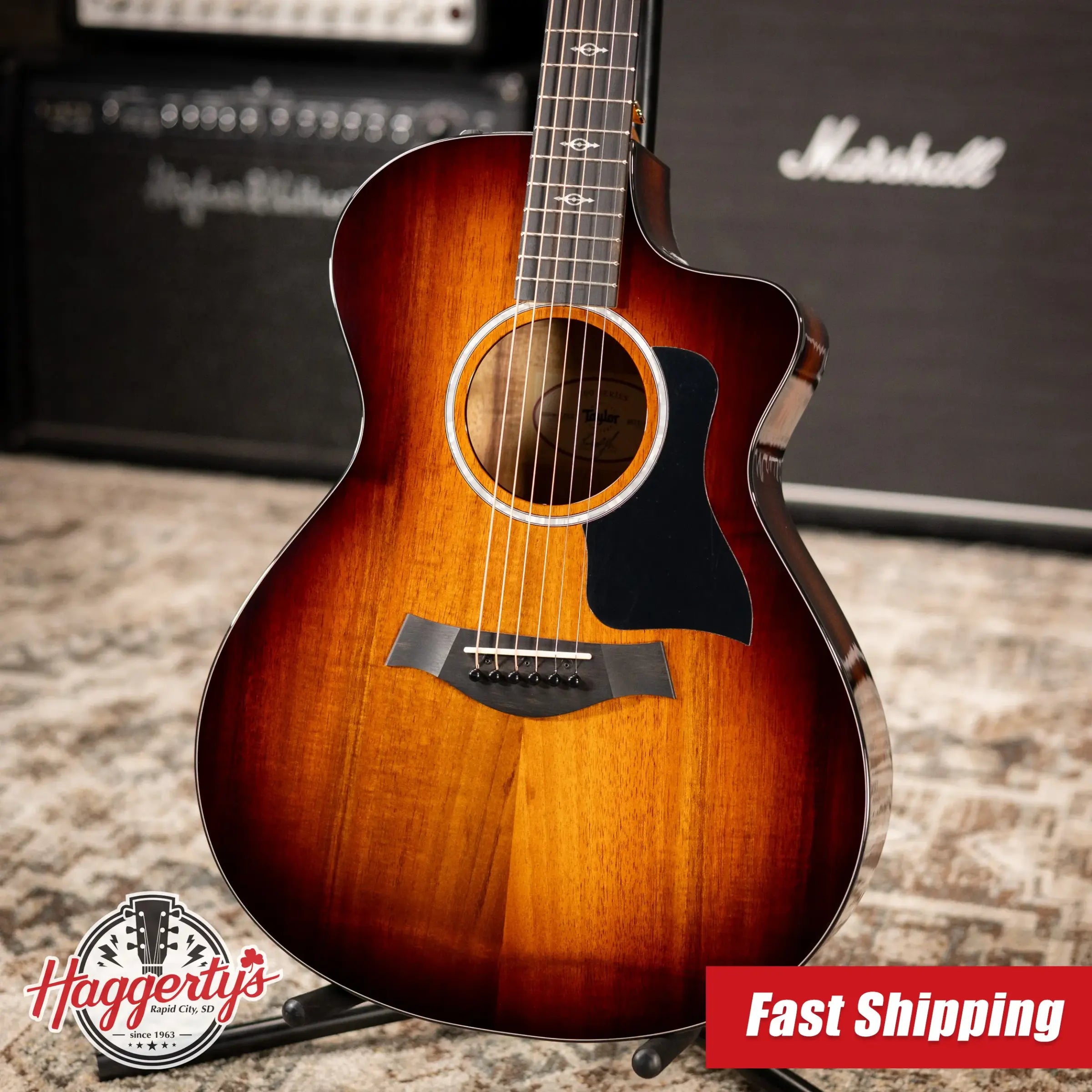 Taylor 222ce-K DLX Grand Concert Hawaiian Koa Acoustic/Electric Guitar - Shaded Edge Burst with Hardshell Case