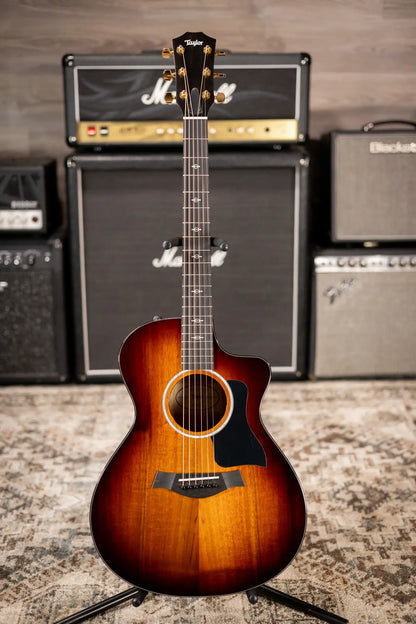 Taylor 222ce-K DLX Grand Concert Hawaiian Koa Acoustic/Electric Guitar - Shaded Edge Burst with Hardshell Case  - Demo